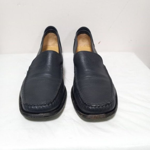 Cole Haan Leather Slip On Flat Loafer Shoes Navy Blue Women's Size 8.5 4A - Picture 2 of 8